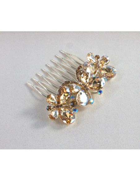 GRZEBIEŃ wsuwany do włosów wtykowy ozdobny MOTYL Lolita Akcesoria MIODOWY