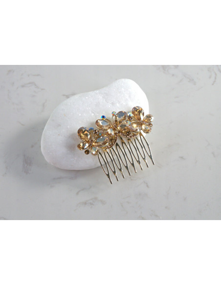 GRZEBIEŃ wsuwany do włosów wtykowy ozdobny MOTYL Lolita Akcesoria MIODOWY