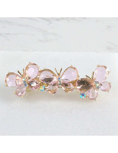 Klamra francuska 3 motyle kryształki  Lolita akcesoria