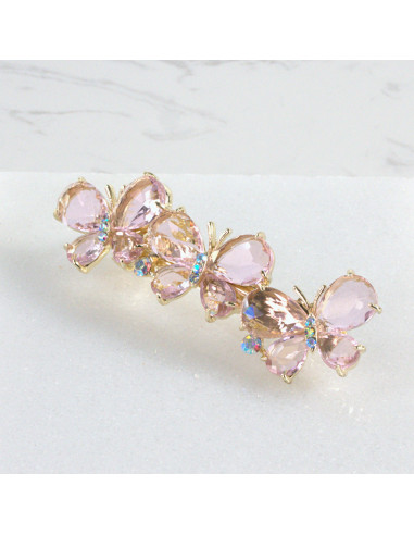 Klamra francuska 3 motyle kryształki  Lolita...