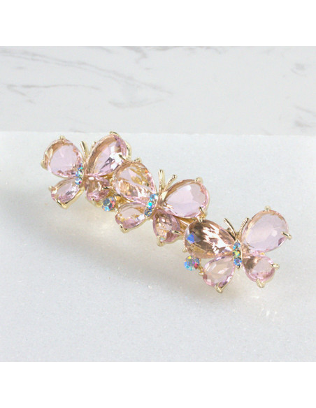 Klamra francuska 3 motyle kryształki  Lolita akcesoria