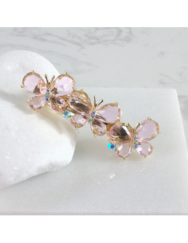 Klamra francuska 3 motyle kryształki  Lolita...