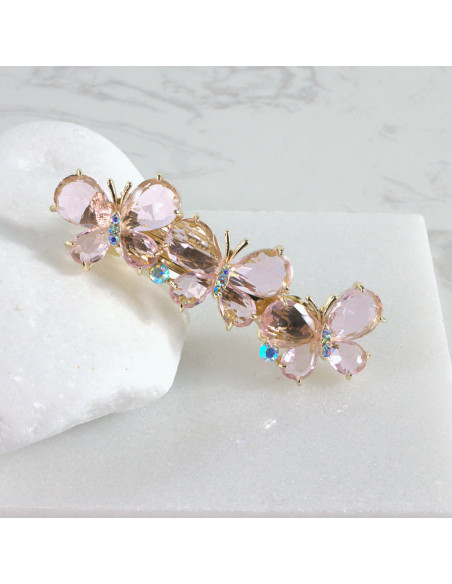 Klamra francuska 3 motyle kryształki  Lolita akcesoria