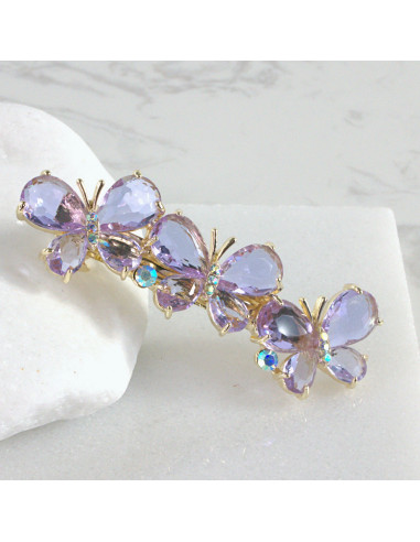 Klamra francuska 3 motyle kryształki  Lolita...