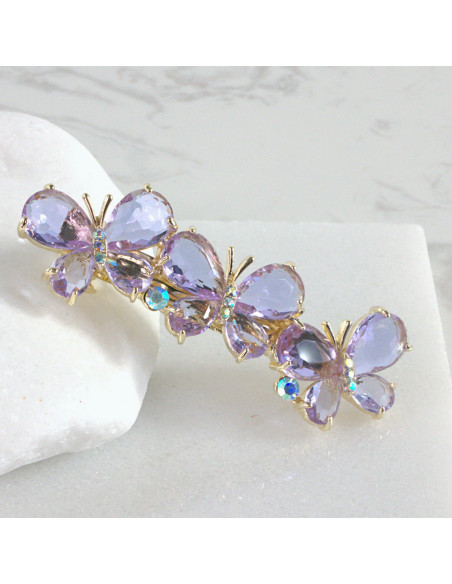 Klamra francuska 3 motyle kryształki  Lolita akcesoria