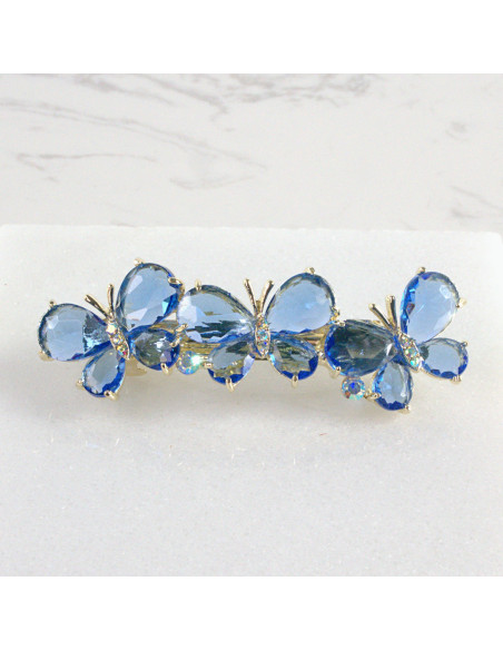 Klamra francuska 3 motyle kryształki  Lolita akcesoria