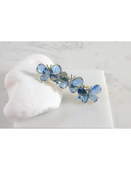 Klamra francuska 3 motyle kryształki  Lolita akcesoria