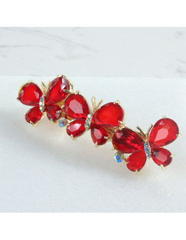 Klamra francuska 3 motyle kryształki  Lolita...