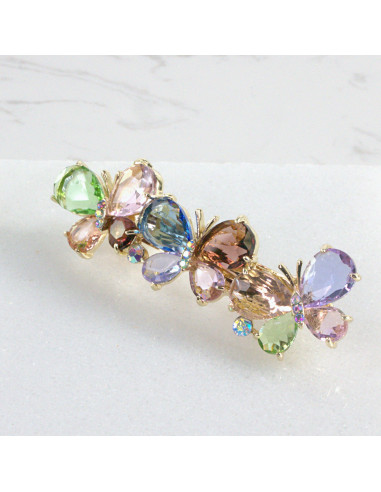 Klamra francuska 3 motyle kryształki  Lolita...