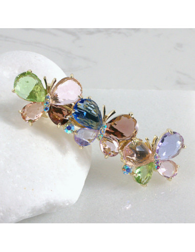 Klamra francuska 3 motyle kryształki  Lolita...