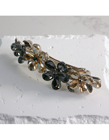 Klamra francuska  4 kwiatki kryształki Lolita...