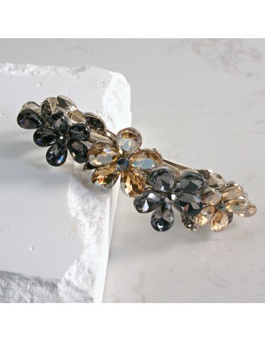 Klamra francuska  4 kwiatki kryształki Lolita...