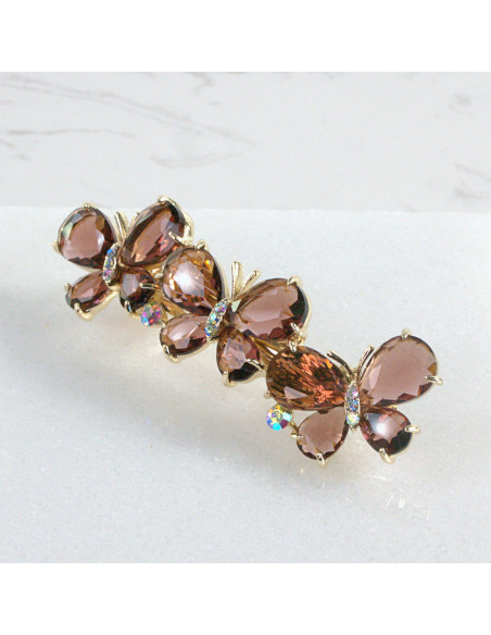 Klamra francuska 3 motyle kryształki  Lolita akcesoria