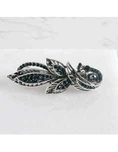 Klamra francuska granatowy liść  Lolita akcesoria