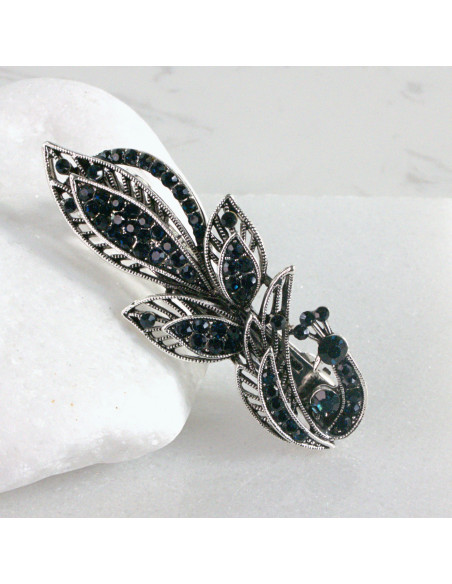 Klamra francuska granatowy liść  Lolita akcesoria