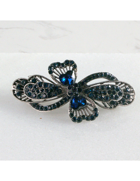 Klamra francuska granatowy kwiat Lolita akcesoria