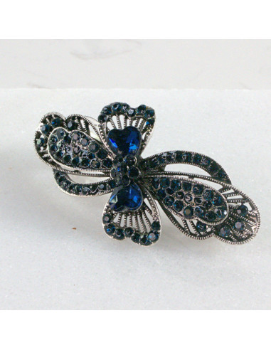 Klamra francuska granatowy kwiat Lolita akcesoria