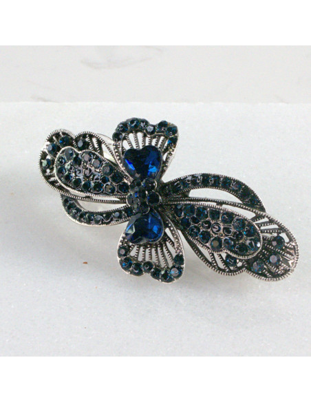 Klamra francuska granatowy kwiat Lolita akcesoria