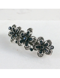 Klamra francuska 3 granatowe kwiatki Lolita akcesoria 2