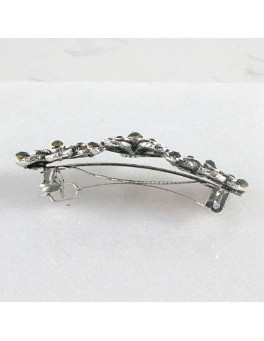 Klamra francuska 3 granatowe kwiatki Lolita...