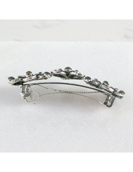 Klamra francuska 3 granatowe kwiatki Lolita akcesoria