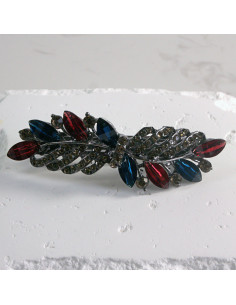 Klamra francuska liść z kryształkami Lolita akcesoria