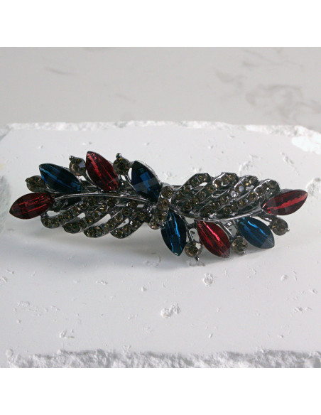 Klamra francuska liść z kryształkami Lolita akcesoria