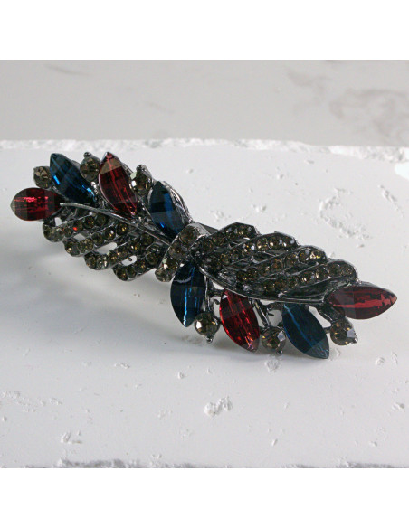 Klamra francuska liść z kryształkami Lolita akcesoria