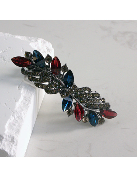 Klamra francuska liść z kryształkami Lolita akcesoria