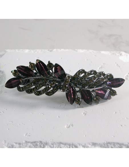 Klamra francuska liść z kryształkami Lolita akcesoria