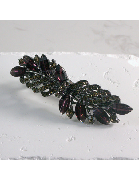 Klamra francuska liść z kryształkami Lolita akcesoria