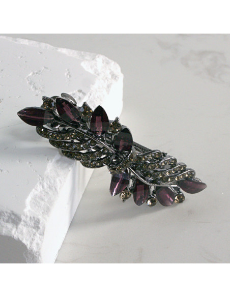 Klamra francuska liść z kryształkami Lolita akcesoria