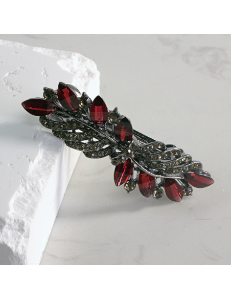 Klamra francuska liść z kryształkami Lolita akcesoria