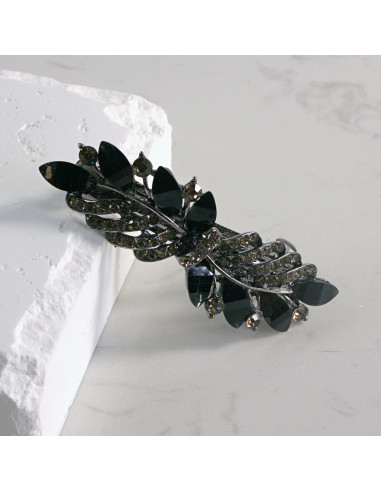 Klamra francuska liść z kryształkami Lolita...