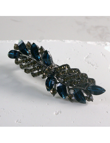 Klamra francuska liść z kryształkami Lolita...