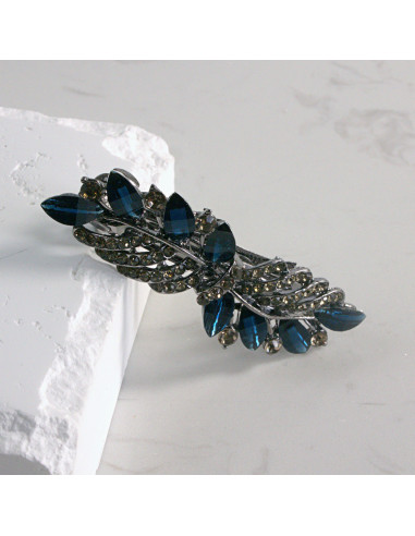 Klamra francuska liść z kryształkami Lolita...