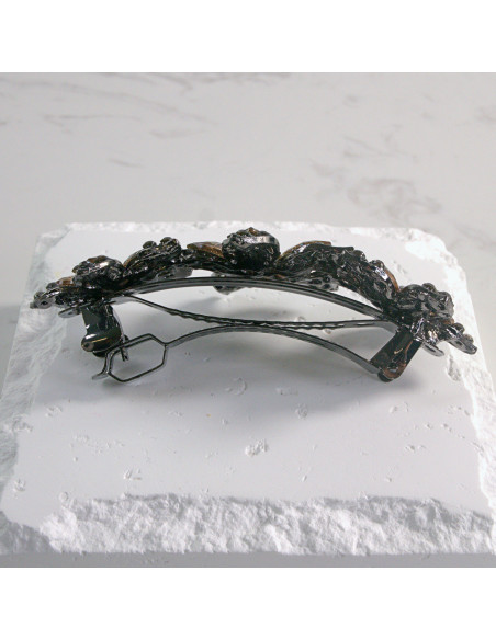 Klamra francuska 3 duże kwiatki z kryształkami Lolita akcesoria