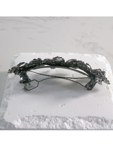 Klamra francuska 3 duże kwiatki z kryształkami...