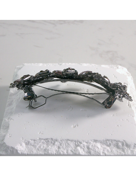 Klamra francuska 3 duże kwiatki z kryształkami Lolita akcesoria