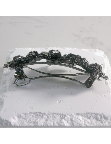 Klamra francuska 3 duże kwiatki z kryształkami...