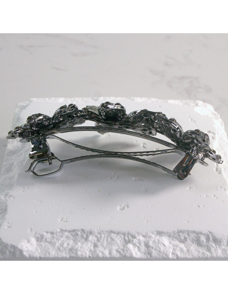 Klamra francuska 3 duże kwiatki z kryształkami Lolita akcesoria