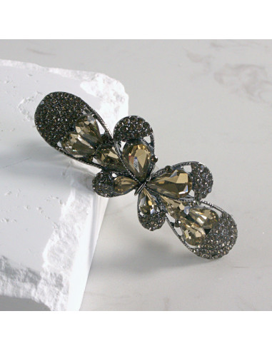 Klamra francuska elegancki motyl kryształki...