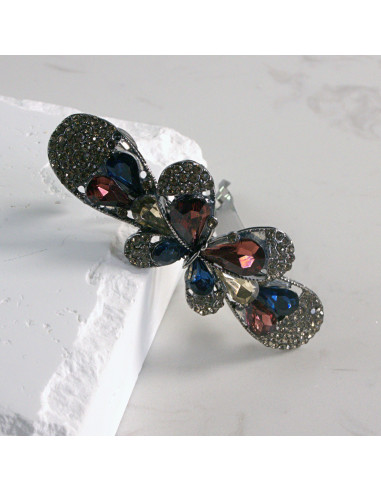 Klamra francuska elegancki motyl kryształki...