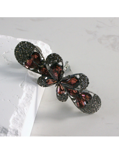 Klamra francuska elegancki motyl kryształki...