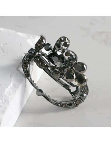 Klamra francuska okrągłe kwiatki z kryształkami...