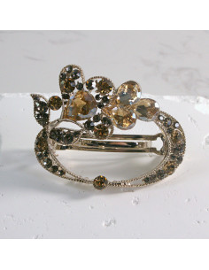 Klamra francuska okrągłe kwiatki z kryształkami Lolita...