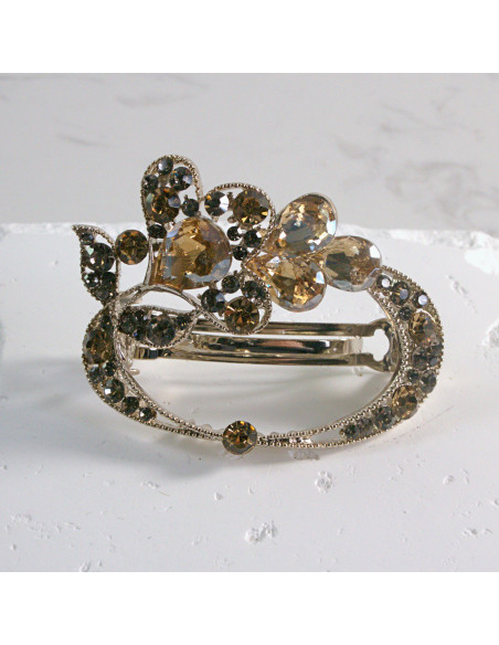 Klamra francuska okrągłe kwiatki z kryształkami Lolita akcesoria