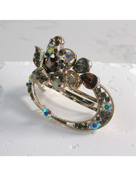 Klamra francuska okrągłe kwiatki z kryształkami Lolita akcesoria