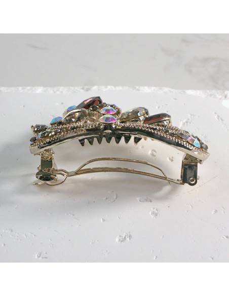 Klamra francuska okrągłe kwiatki z kryształkami Lolita akcesoria