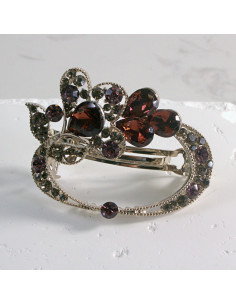 Klamra francuska okrągłe kwiatki z kryształkami Lolita...